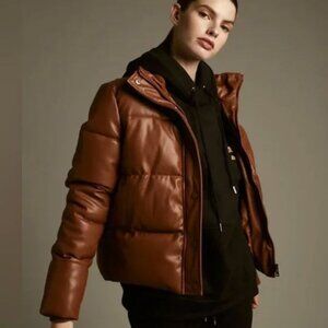 Pearl Jack Cinnamon Leather Puffer